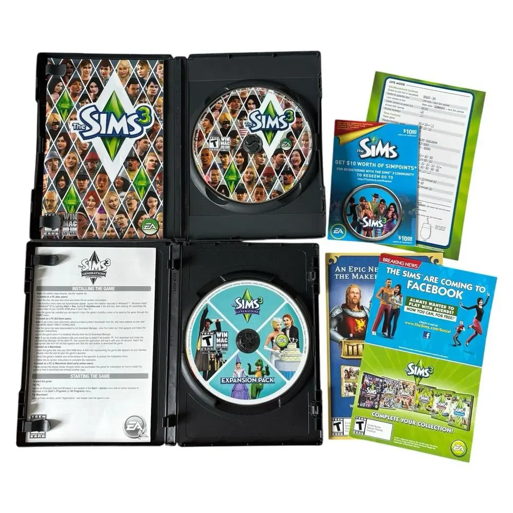 The Sims 3 & Generations Expansion Pack CIB (DVD-ROM 2009) - CLEANED & TESTED